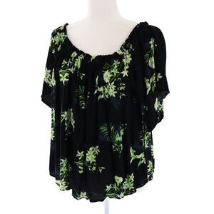 AVLN‎ Studio Top Womens M Black Boho Bohemian Weekend Lounge Errands Grannycore